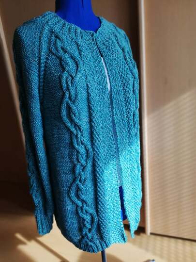 Anleitung RVO-Aran-Jacke mit keltischem Muster "Skagerrak" Größe S-XXXL