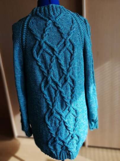 Anleitung RVO-Aran-Jacke mit keltischem Muster "Skagerrak" Größe S-XXXL