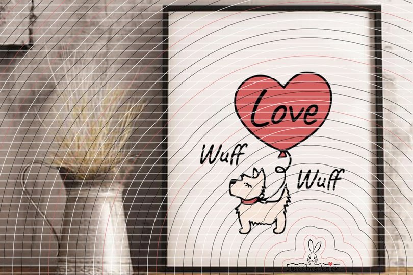 Terrier mit Herz Plotterdatei SVG DXF