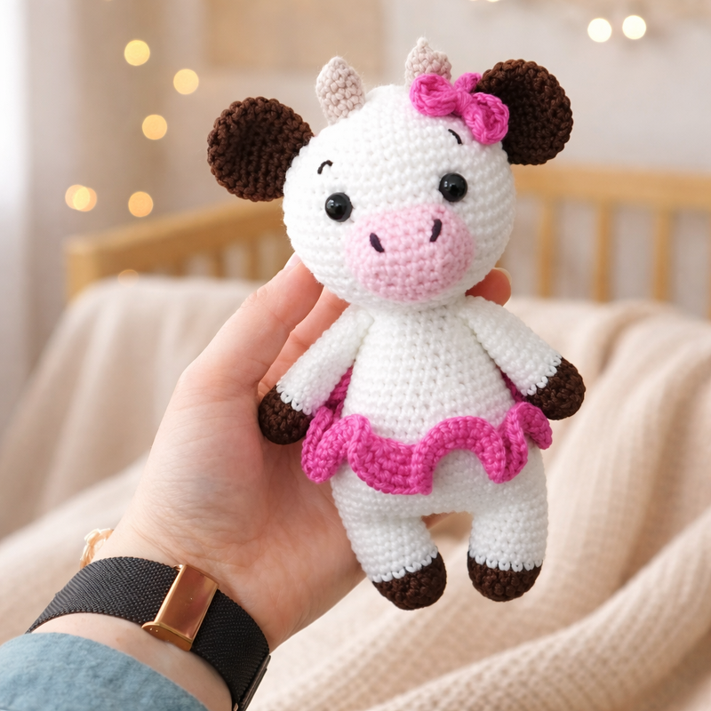 Häkelanleitung kleine Kuh, Amigurumi, Kuh häkeln