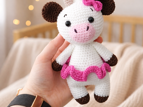 Häkelanleitung kleine Kuh, Amigurumi, Kuh häkeln