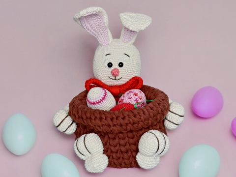 Big Bunny Easter Basket - Crochet Pattern