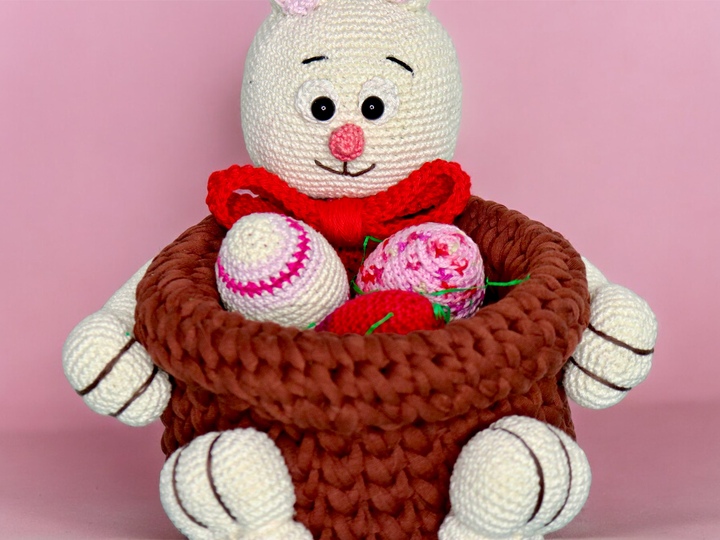 Big Bunny Easter Basket - Crochet Pattern