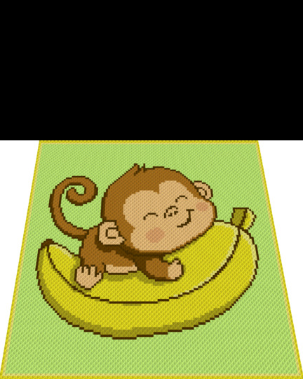 Häkelmuster * MONKEY * Grafik für C2C Decke