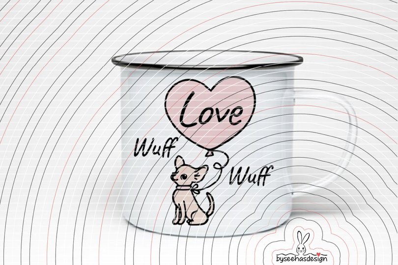 Chihuahua mit Herz Plotterdatei SVG DXF