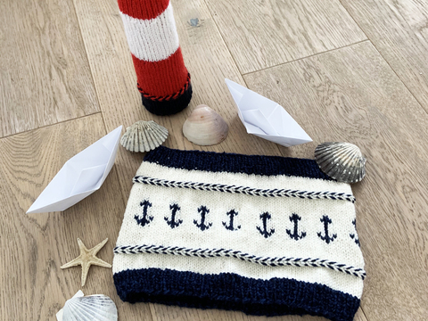 Anleitung Loopschal für Kinder im maritimen Stil