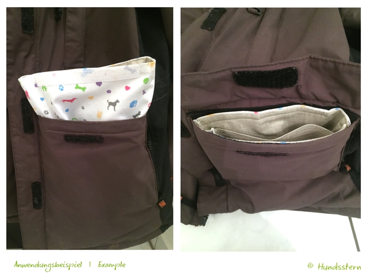 Verra Pocket Insert for Treats, lined, two inner sections, Sewing Pattern