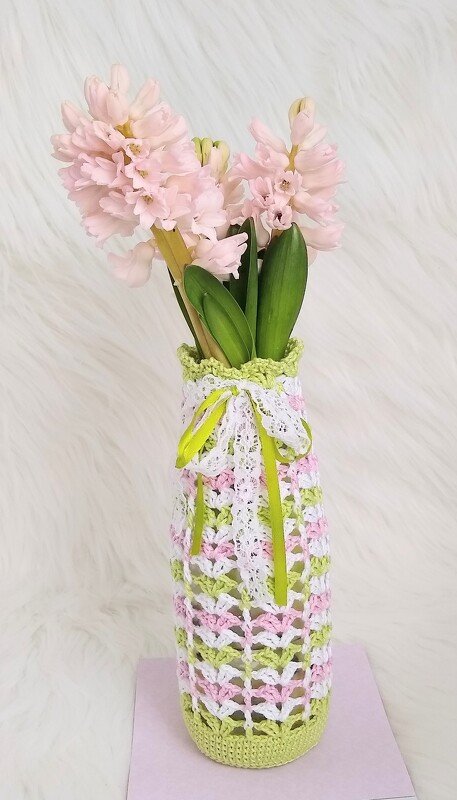 Häkelanleitung Vasenhülle