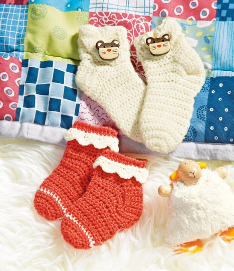 Häkelanleitung Babysöckchen - 2 Varianten