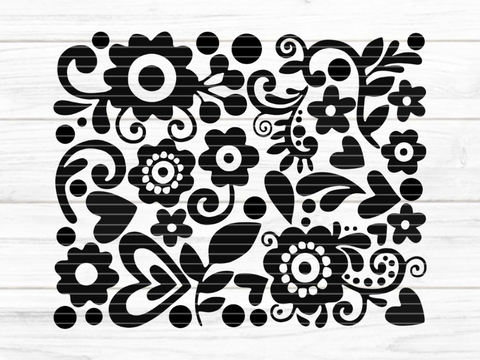 Blumen Muster Plotterdatei SVG DXF FCM