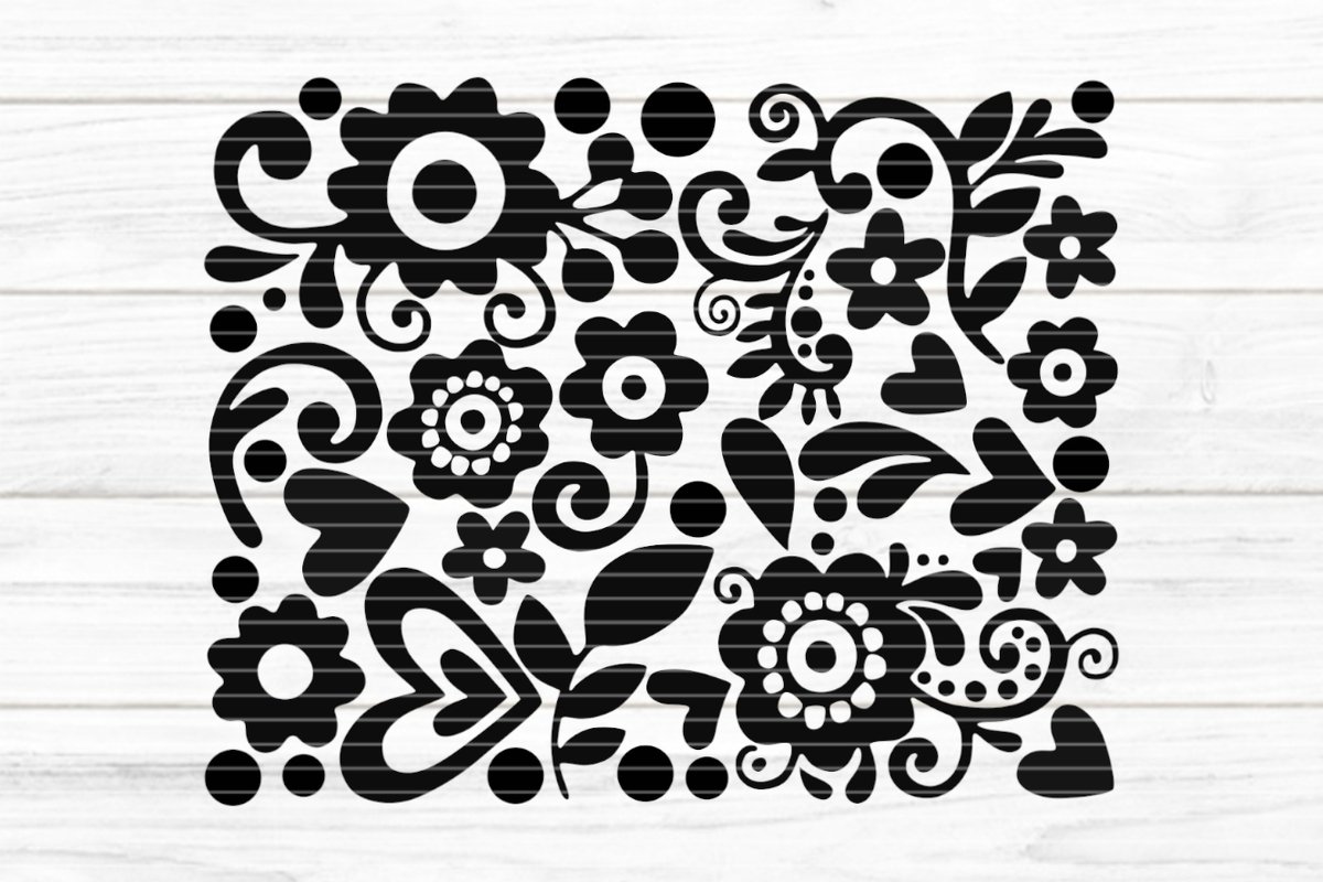 Blumen Muster Plotterdatei SVG DXF FCM