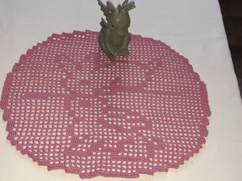 Tischdeckchen rund süße Häschen Häkelanleitung