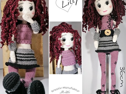 Häkelanleitung Puppe Lilly - viele kleine Details und Extras