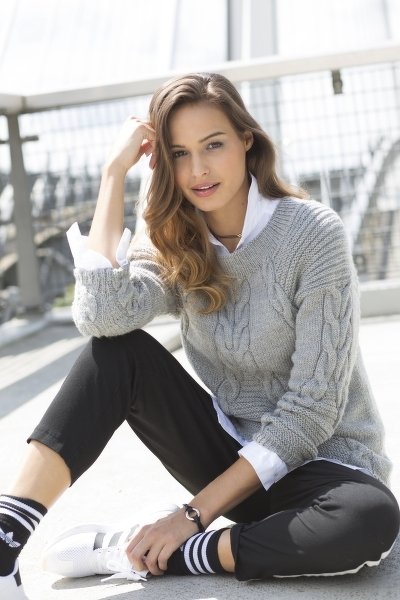 Strickanleitung: Pulli mit schrägen Zöpfen - Bild 3