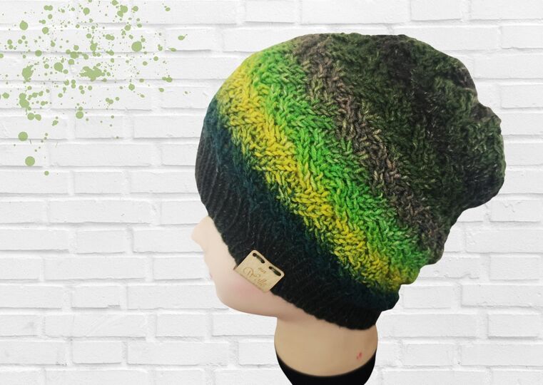 Strickanleitung Mütze *Greenery* tolles Flechtmusterverschiedene Größen