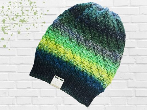 Strickanleitung Mütze *Greenery* tolles Flechtmusterverschiedene Größen