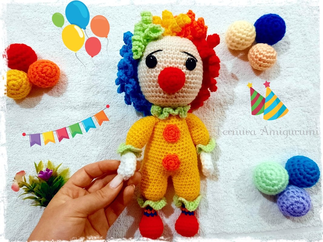 Crochet pattern cute clown PDF Ternura Amigurumi ENGLISH - DEUTSCH - DUTCH - Image 5