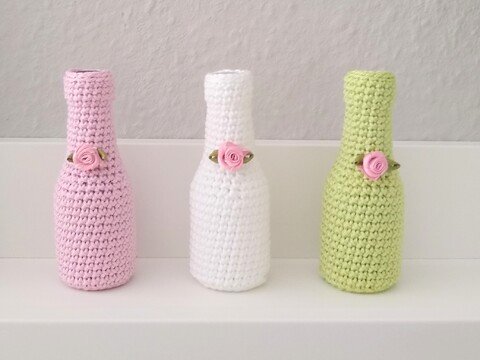 Häkelanleitung Vasenhülle "Mini-Flasche"