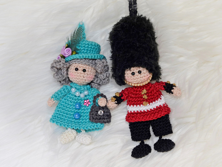 London Serie SPARSET Soldat und Königin England Schlüsselanhänger