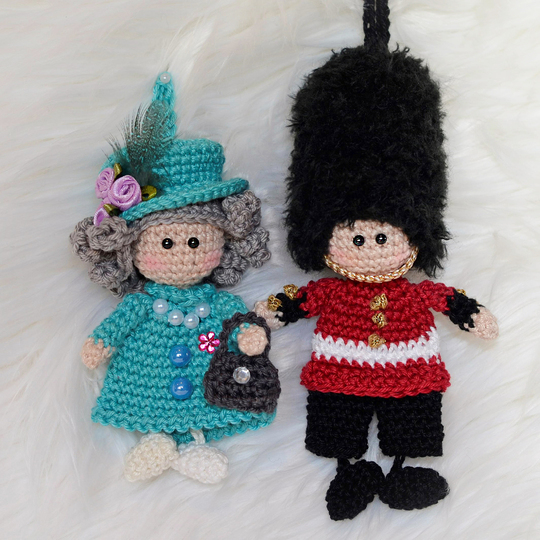 London Serie SPARSET Soldat und Königin England Schlüsselanhänger