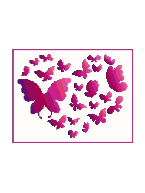 Häkelmuster * SCHMETTERLINGS HERZ * Grafik für FM Decke