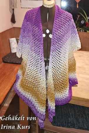 Crochet pattern cardigan or vest 'Papillon' - 2 patterns in one