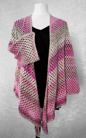 Crochet pattern cardigan or vest 'Papillon' - 2 patterns in one