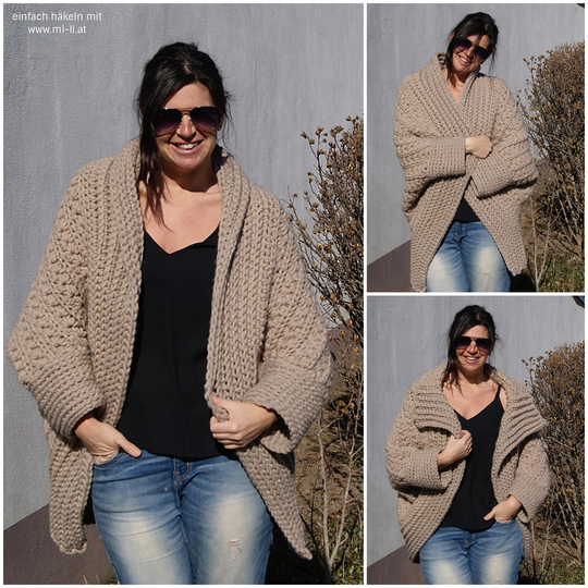 Häkelweste LOLA (Universalgröße, ganz leicht anzupassen)