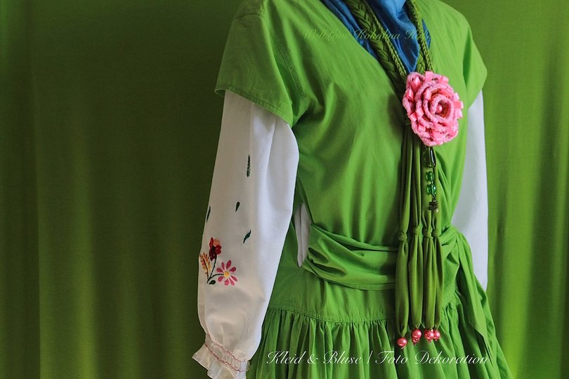 Anleitung Häkelblume Flower Power mit  Stoff Zopf