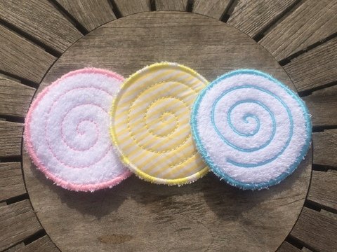 Abschminkpad Spirale Stickdatei ITH 10x10 cm