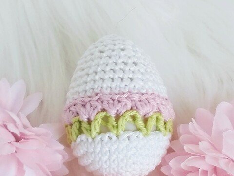 Häkelanleitung Ei Tulpenmuster