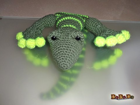Türstopper, Klemmschutz Gecko, gehäkelt von DaDaDe