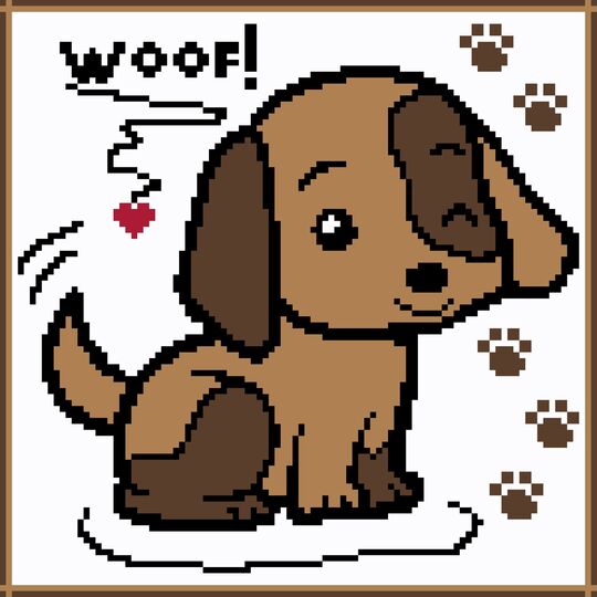 Häkelmuster * WOOF BABYDOG * Grafik für FM Decke