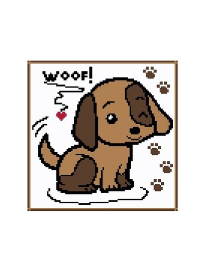 Häkelmuster * WOOF BABYDOG * Grafik für FM Decke