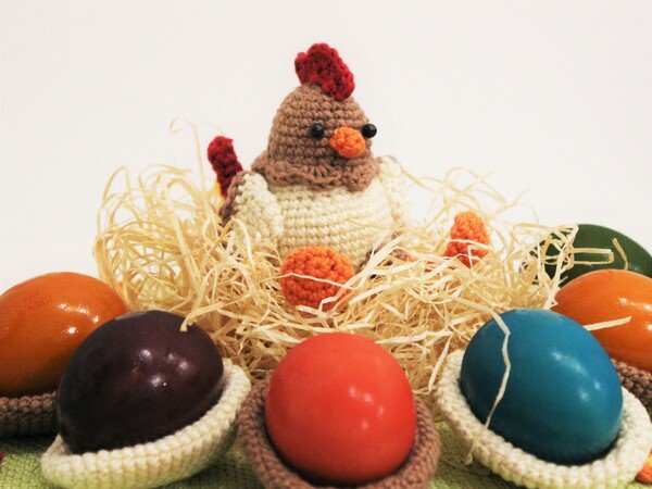 Crochetpattern Rooster Frederic and Eggshell