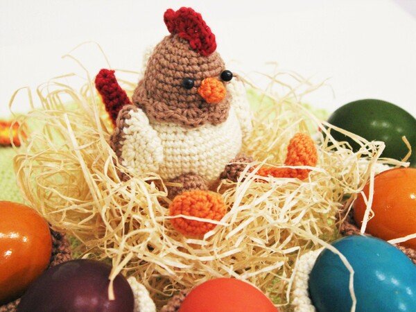 Crochetpattern Rooster Frederic and Eggshell