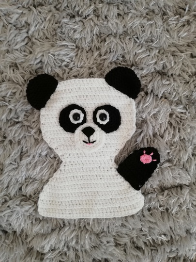 Häkelanleitung Panda Applikation XXL 23 cm groß