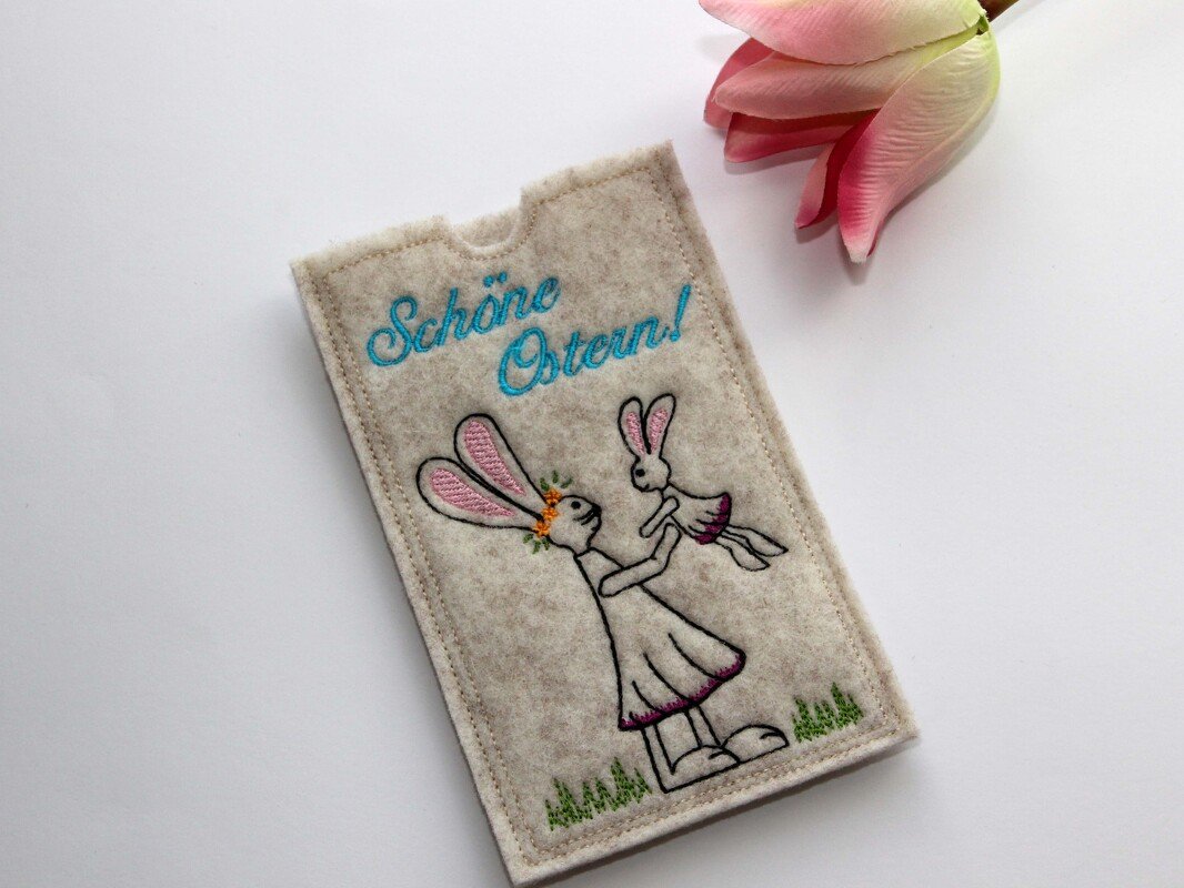 ITH Stickdatei Schokohülle Hasen Osterhasen 3er SET 10x18cm - Bild 7