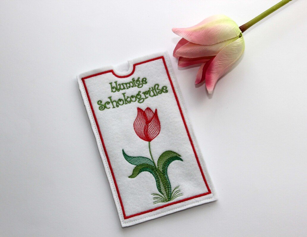 ITH Stickdatei Schokohülle Frühlingsblumen 3er SET 10x18cm - Bild 6