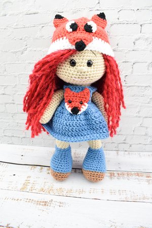 Crochet amigurumi fox doll pattern