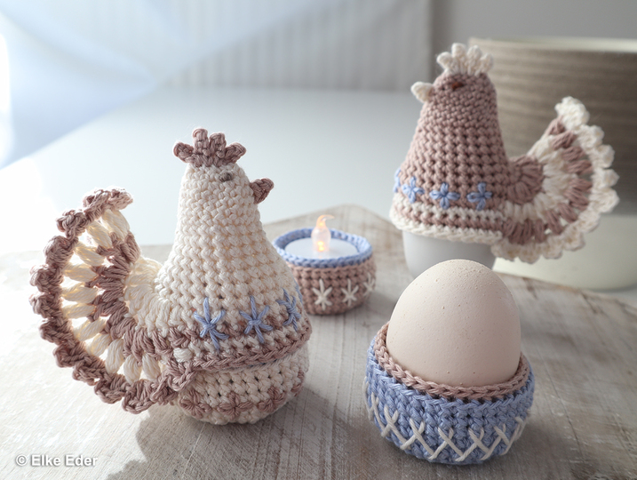 Economy Set "Unique Hens" - Egg warmer / Eggcup / Little Basket