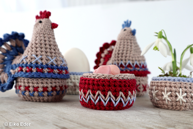 Economy Set "Unique Hens" - Egg warmer / Eggcup / Little Basket