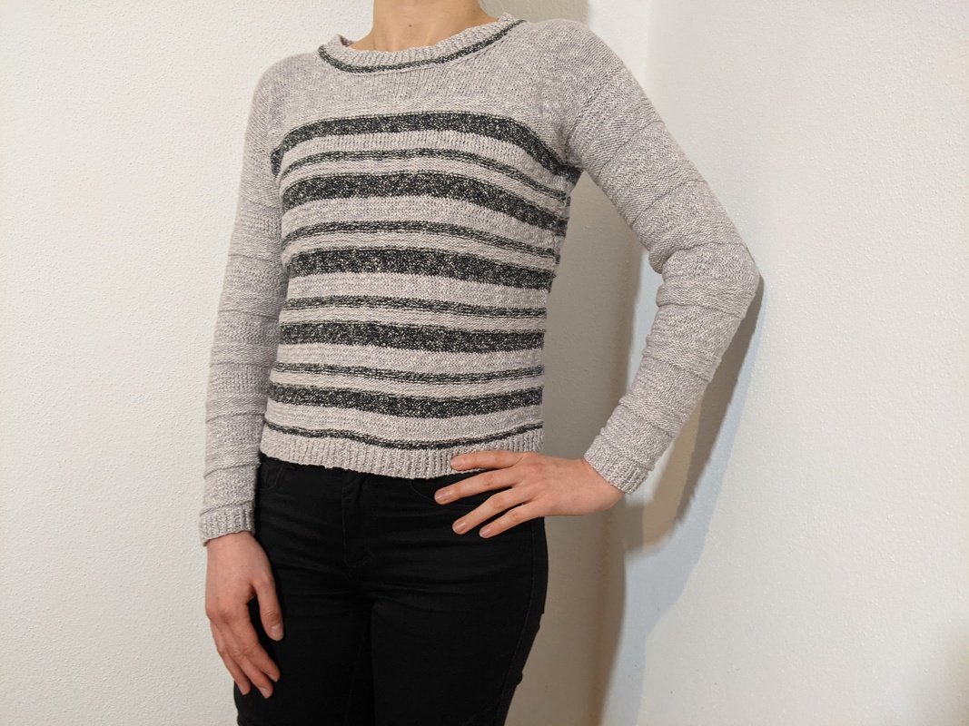 Strickanleitung Kurzer Streifen-Pulli