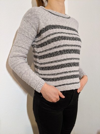 Strickanleitung Kurzer Streifen-Pulli