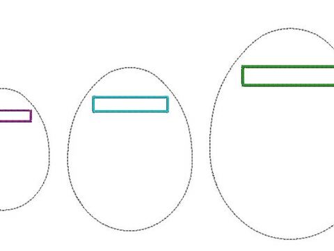 ITH Stickdatei Ei blanko 3 Größen