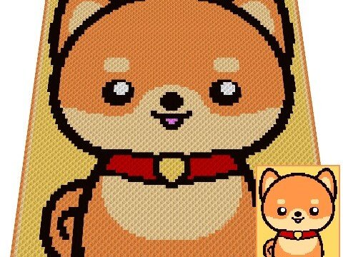 Häkelmuster * SHIBA INU * Grafik für C2C Decke