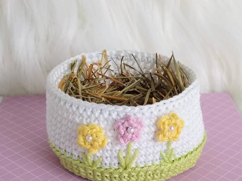 Häkelanleitung Utensilo Blumenwiese