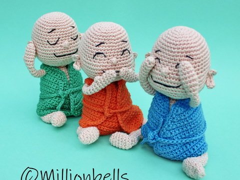 Amigurumi Häkelanleitung Mini Buddha Puppensets