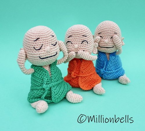 Amigurumi Mini Buddha Dolls Set