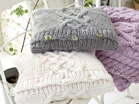 Strickanleitung: Kissen im Zopfmuster